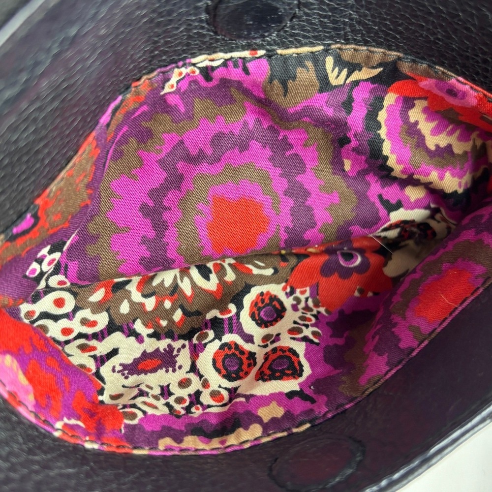 Vera Bradley Sycamore Leather Sydney Crossbody Quilted Bag Womens Black Gold‎ - Picture 6 of 11